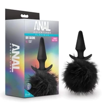 Análny plug s čiernym zajačím chvostíkom